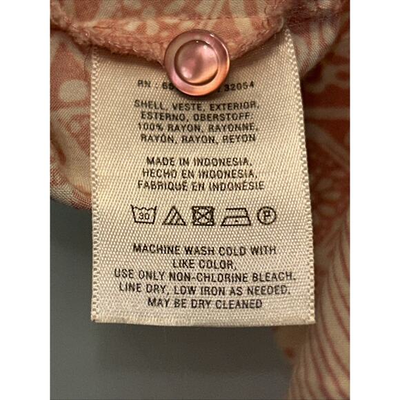 Maeve Anthropologie Large Floral Sleeveless Top Blouse Pink Yoke & Cutout Back - Picture 8 of 9